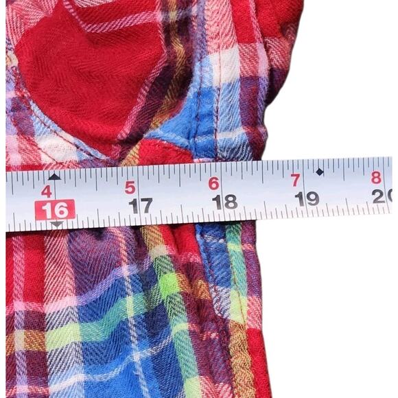Gilly Hicks Sydney Flannel Shirt Womens Medium Plaid Red Blue Button Down - Picture 9 of 11